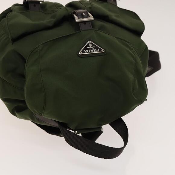 PRADA Backpack Nylon Khaki Silver - Picture 6 of 10